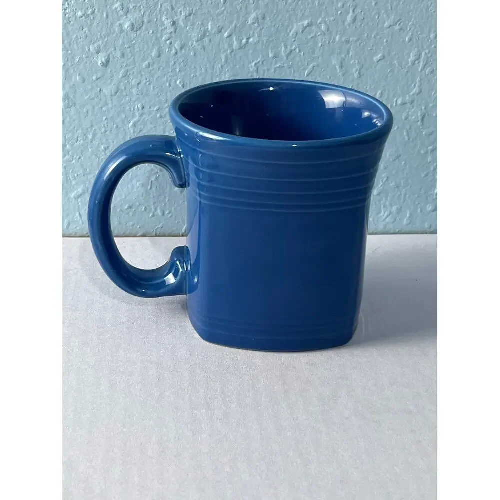 Fiesta Ware Square Coffee Mug Peacock Blue Homer Laughlin